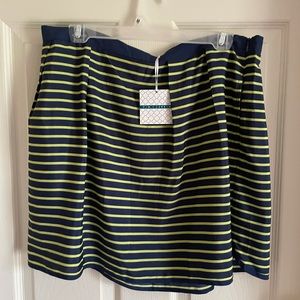 Pin + Larkin striped flouncy mini skirt